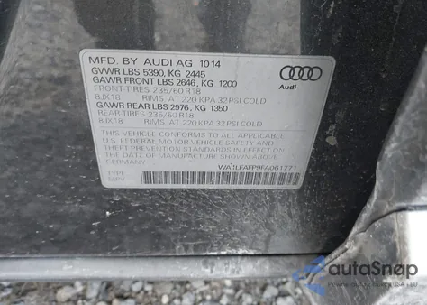 2015 Audi Q5 2.0T Premium from USA, damaged, VIN WA1LFAFP9FA061771